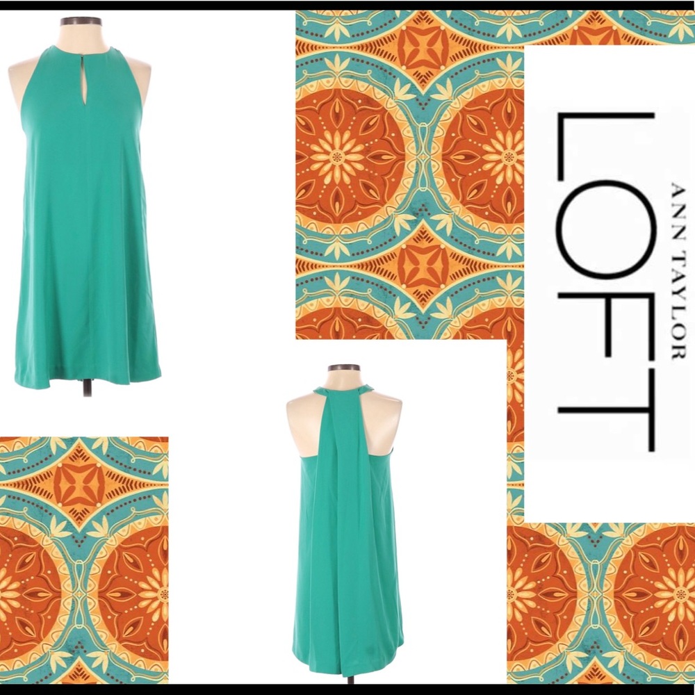 Ann Taylor Loft Sleeveless Teal Dress